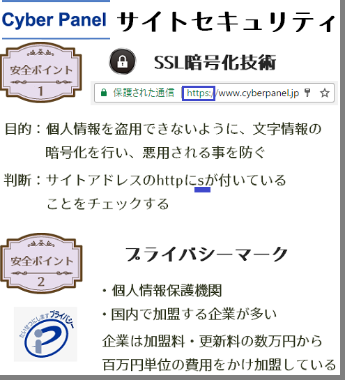 サイバーパネルのサイトセキュリティ