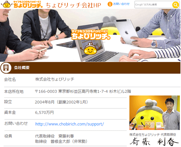 ちょびリッチの会社概要